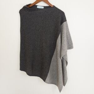 Celeste Two Tone Cashmere Wool Poncho